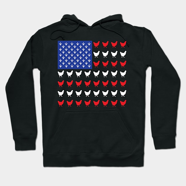 American Farmer USA Flag Fresh Fields Harvest Poultry Chicken Farm  Design Gift Idea Hoodie by c1337s